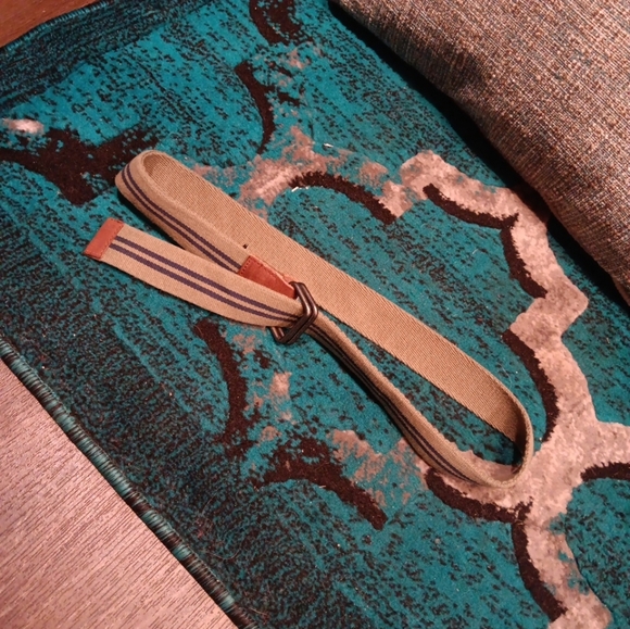 J.Crew Casual Canvas Belt with Brown Leather Accent size S - Picture 2 of 3